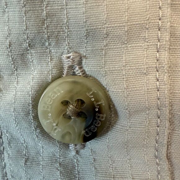 Vintage LL Bean Button Up Shirt Mens Medium Light Khaki Ripstop Outdoors *Flaw - Picture 11 of 16